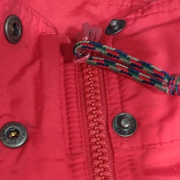 L. L. BEAN RED NYLON UTILITY WINDBREAKER JACKET HOOD POCKETS INNER DRAWSTING L - Picture 9 of 16